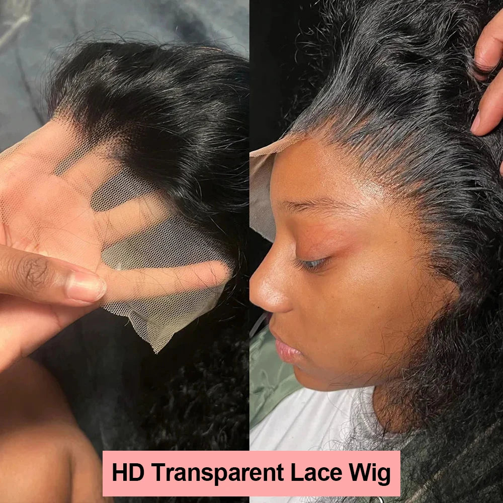 Curly 360 Lace Front Human Hair Wigs 250 Density Brazilian Deep Wave 40 Inch 13x6 HD Lace Frontal Wig 100% Human Hair Preplucked