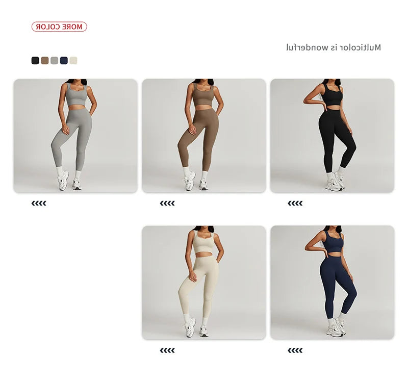 2 Pieces Yoga Suit Women Sexy Tight-Fitting Fitness Sports Set Gym Bra Elasticity High Waist Leggings Female Athletic Wear 8793