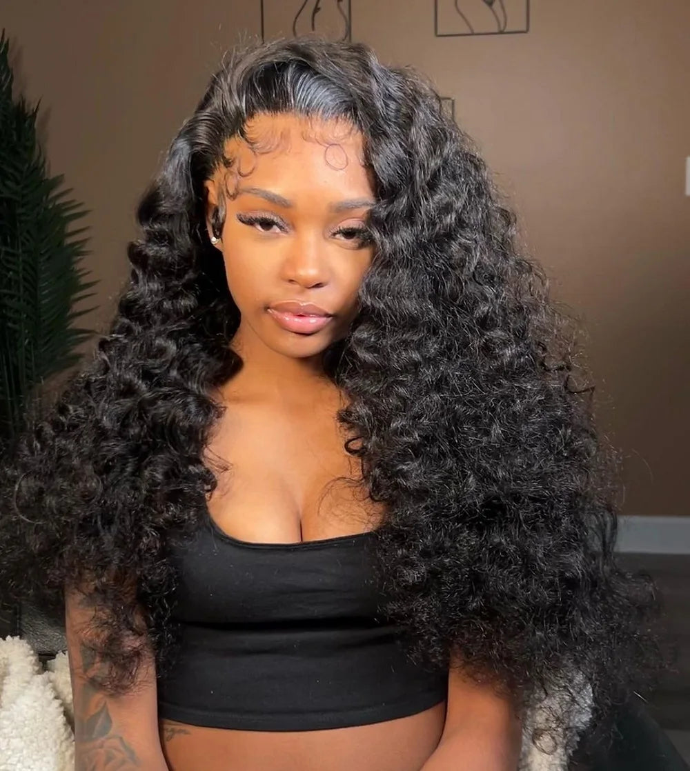 42 40 Inches Curly Wigs 100% Human Hair 13x6 Hd Lace Frontal Wig Brazilian Loose Deep Wave 4x4 Lace Closure Wigs Pre Plucked