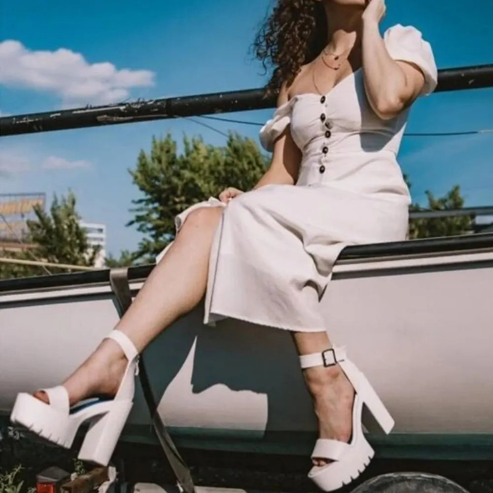 Summer Fashionable High Heels Leisure Chunky Platform Sandals