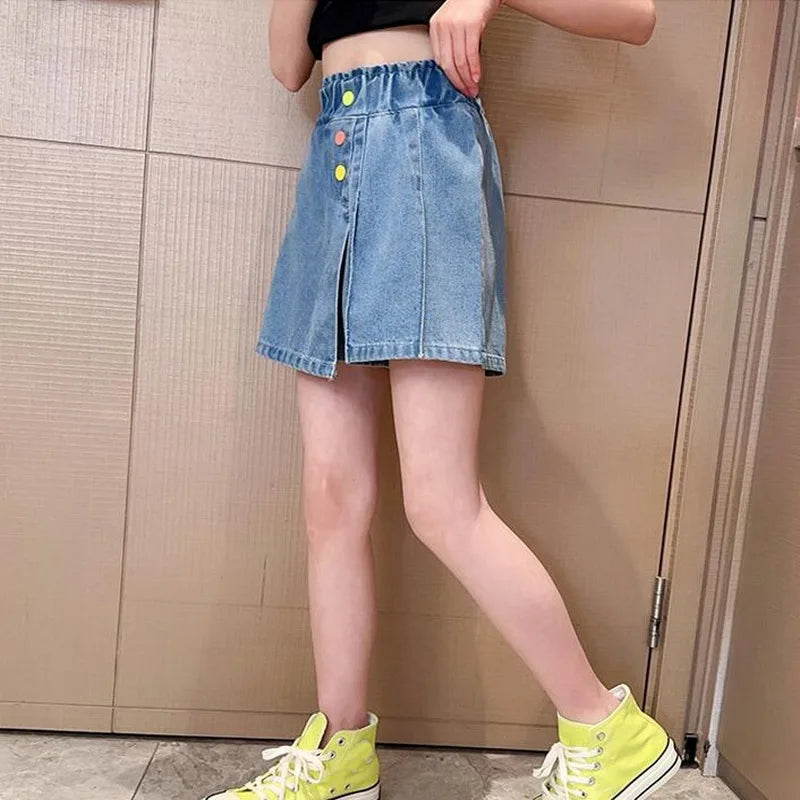 New Girls Shorts Summer Children's Denim Shorts For Kids Trousers Casual Beach Shorts Hot Pants For Teen Girl Clothes 10 12Years