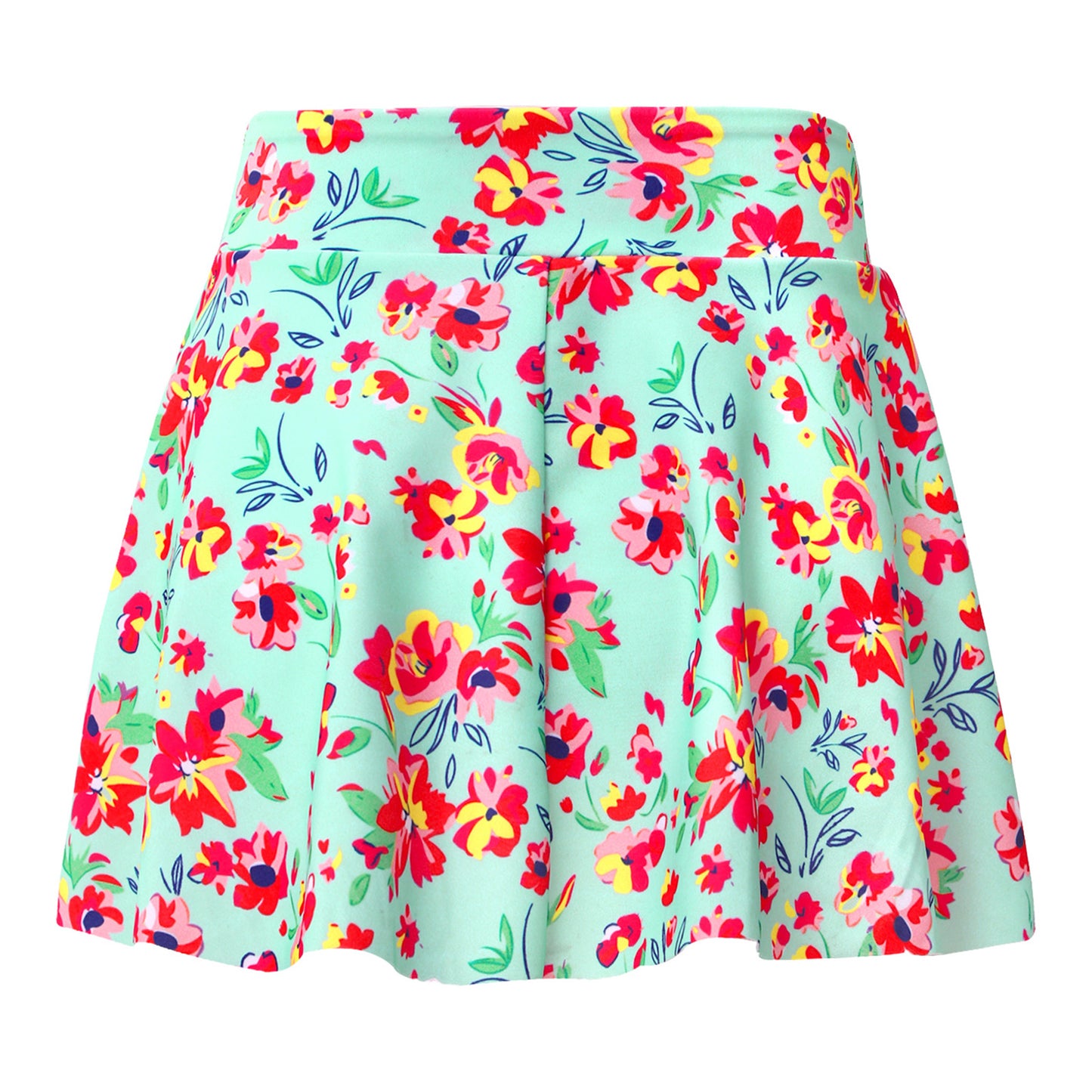 Kids Girls Swim Skirts Elastic Waistband Colorful Print Swim Skirts for Bathing Pool Beach Swimming Sport Wear Girl Teen 4-16Y