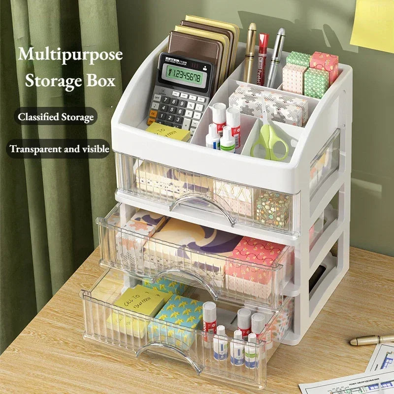 Drawer Style Storage Box High-capacity Desktop Clutter Dustproof Organizer Transparent Jewelry Skin Care Products Storage Box