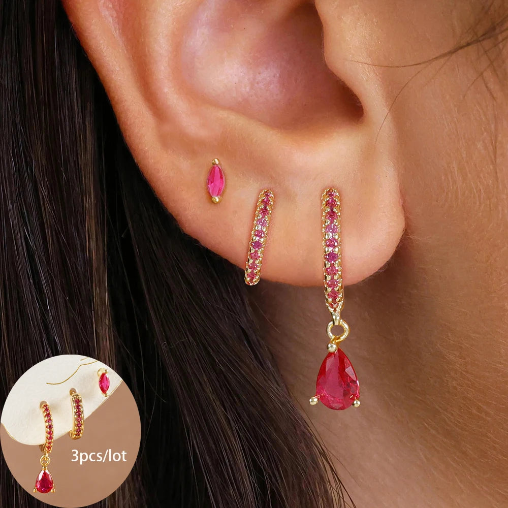 Stainless Steel Round Star Drop Earrings