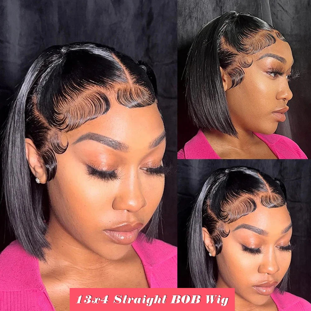BOB Lace Front Wig 180% Density HD Lace Straight Hair