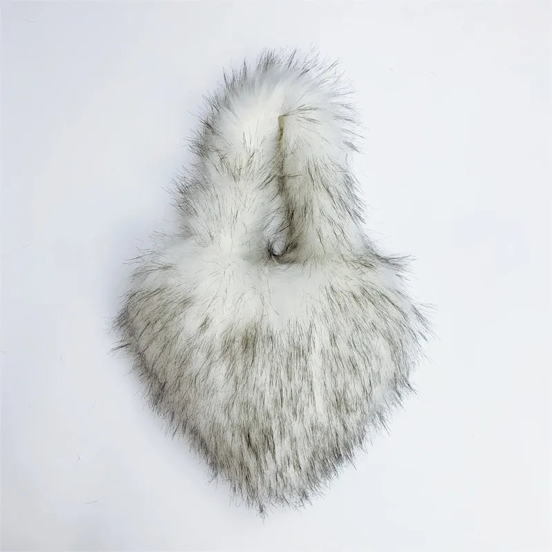 Fluffy Plush Heart Shaped Women bags
