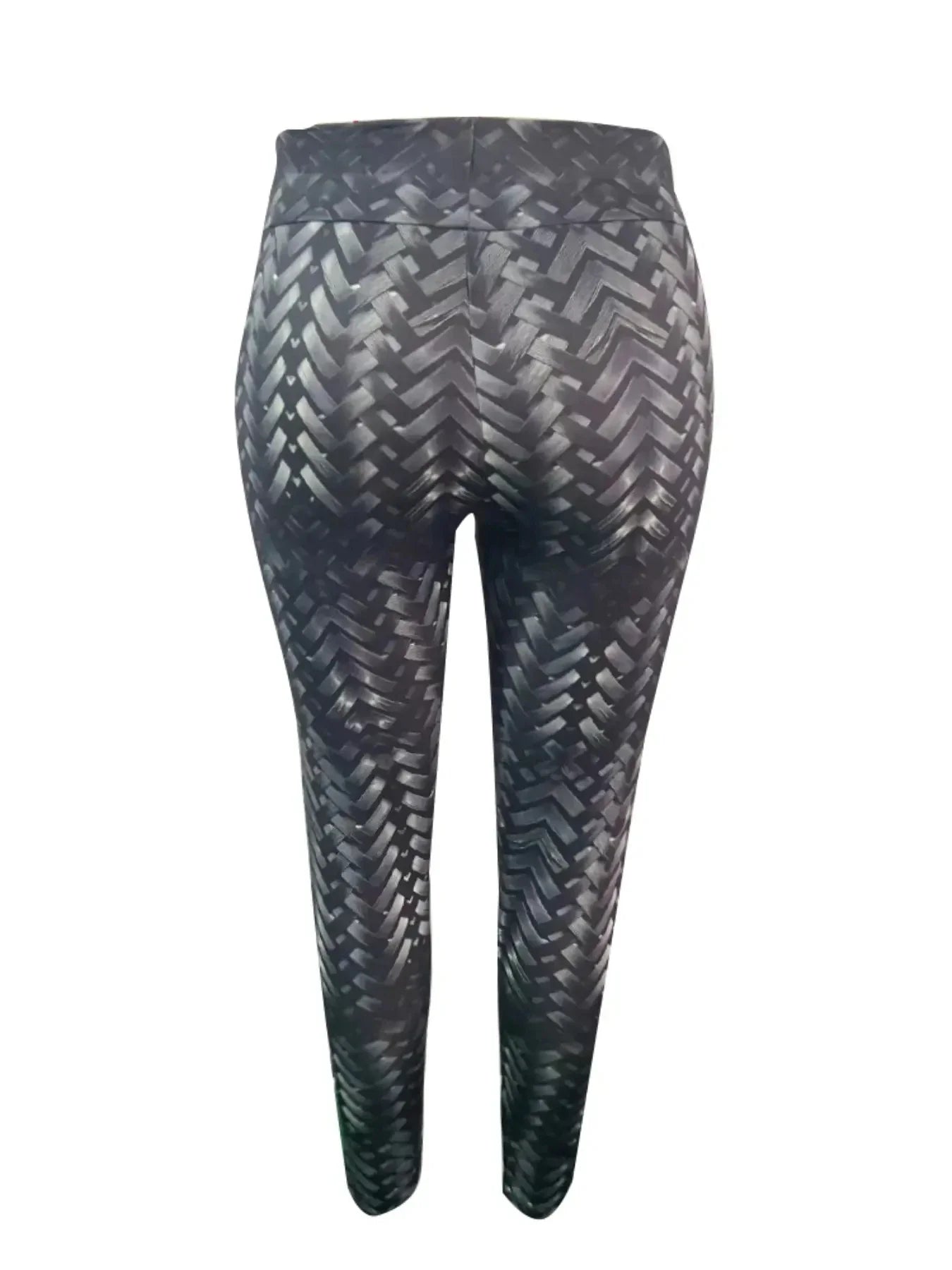 Women's Plus Size Randomly Printed High Waisted Slim Fitting Leggings for All Seasons Versatile Commuting Pants