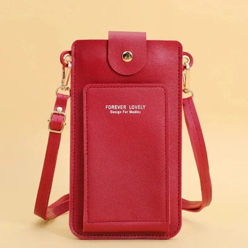 Soft Leather Wallets Touch Screen Cell Phone Shoulder Purse