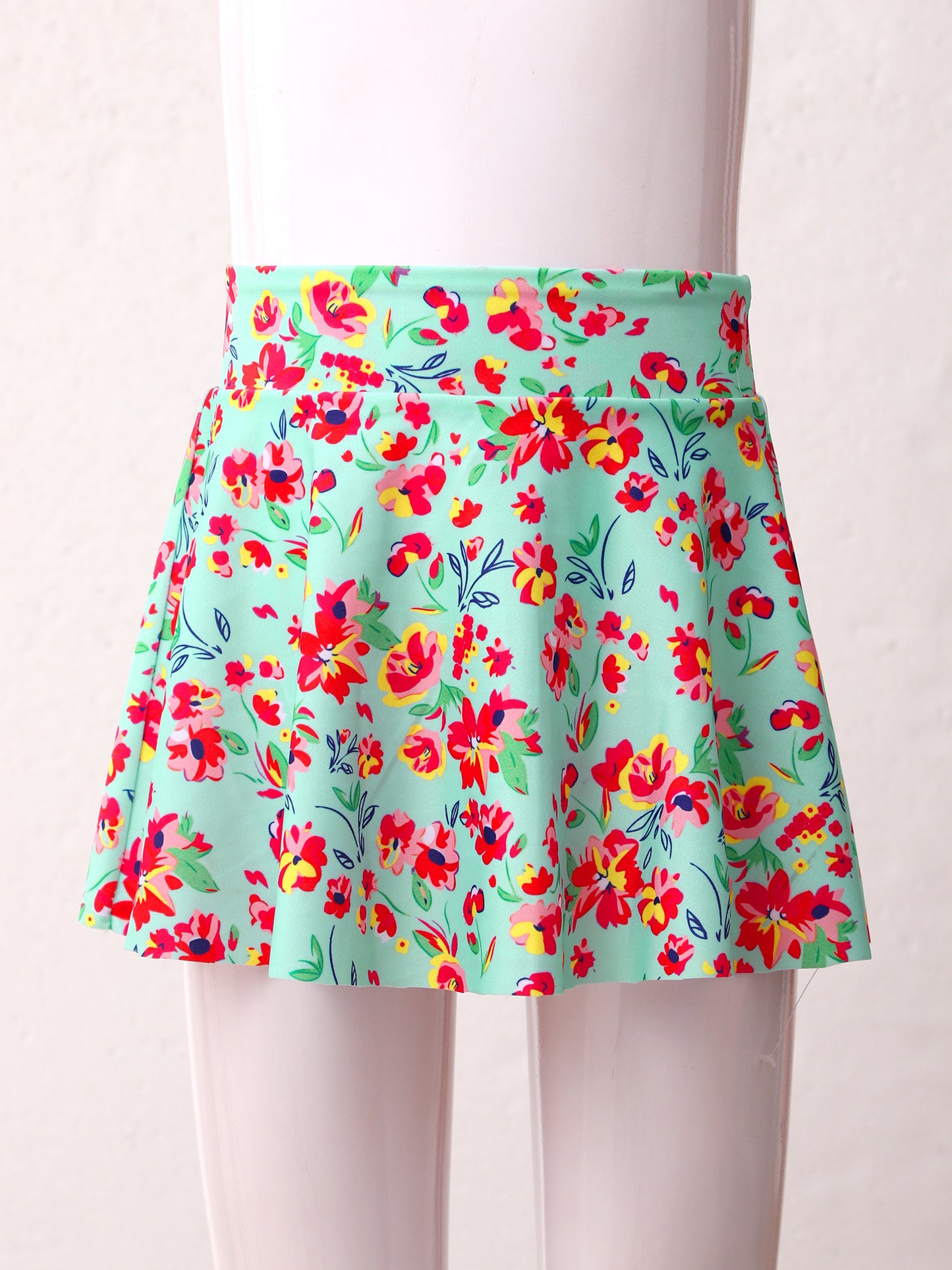 Kids Girls Swim Skirts Elastic Waistband Colorful Print Swim Skirts for Bathing Pool Beach Swimming Sport Wear Girl Teen 4-16Y