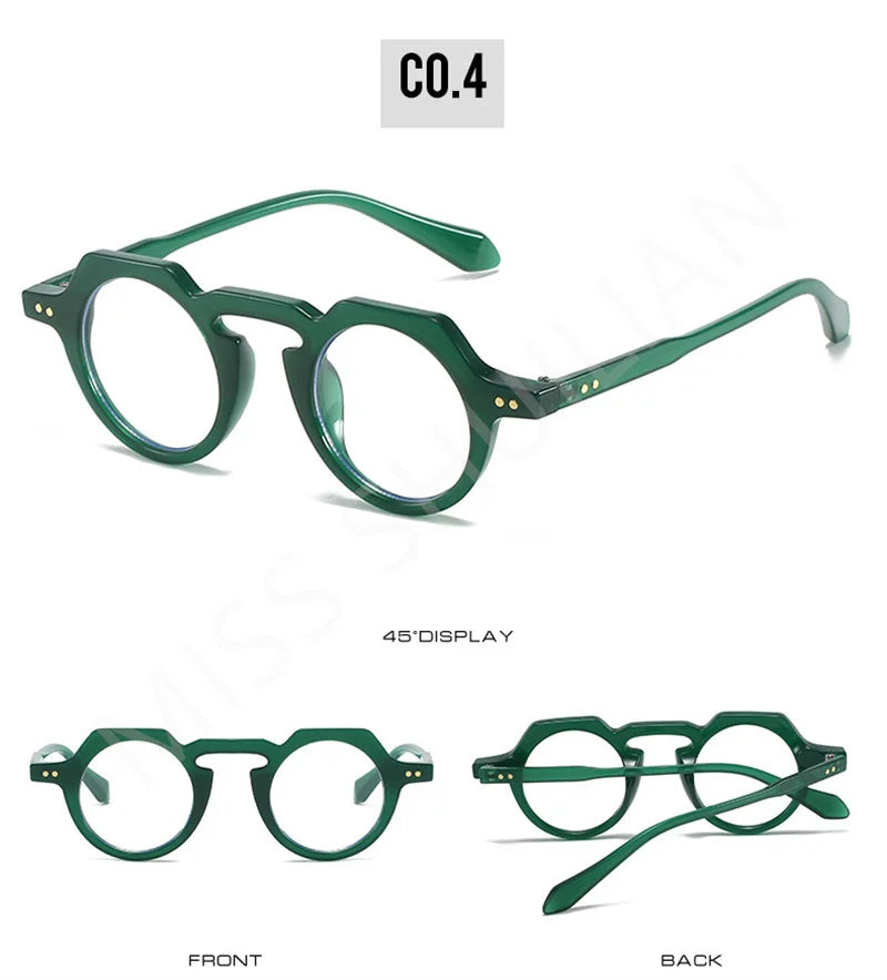 Ins Popular Fashion Small Round Sunglasses Women Retro Rivets Decoration Shades Eyeglasses UV400 Men Clear Lens Sun Glasses 2025