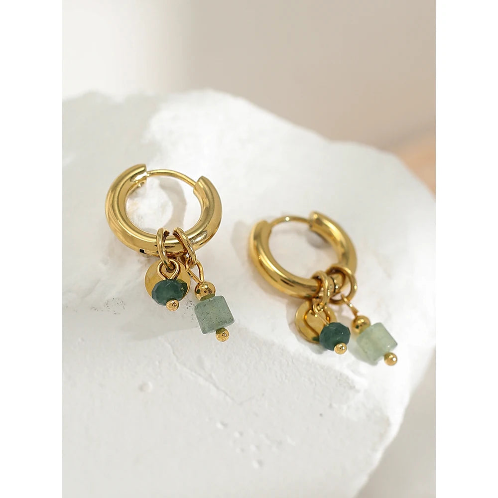 Gold Plated Stainless Steel Hoop Earrings