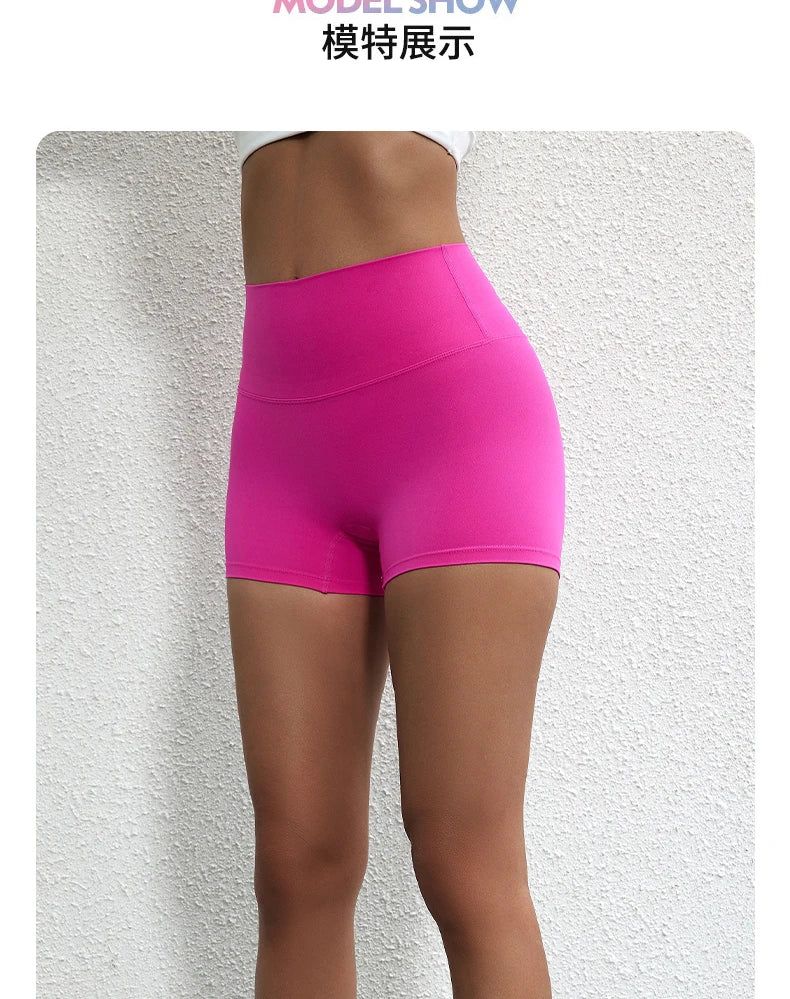 Sexy Solid Color Women Fitness Sport Short High Waist Athletic Yoga Short Leg Cycling Comprehensive Training Jogging Squat Proof