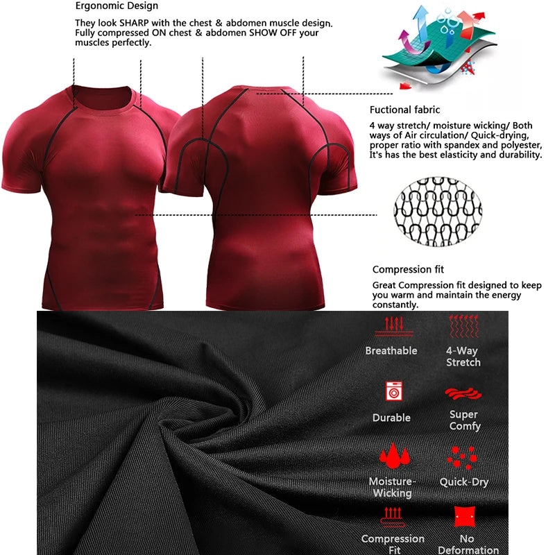 Men's Compression Sports T-Shirt – Quick-Dry Gym Tee