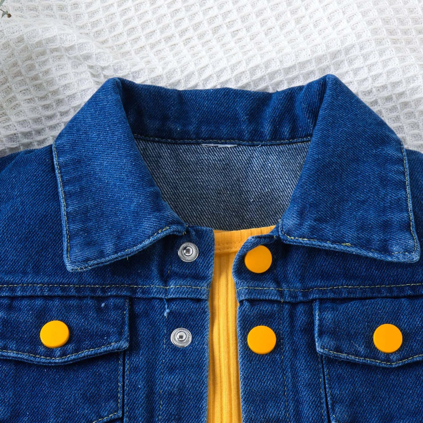 Children Fashion Clothes Sets For Girls 3-7 Years 2025 Summer Sleeveless Solid Rib Bodysuit +Lapel Denim Coat Two Piece Outfits