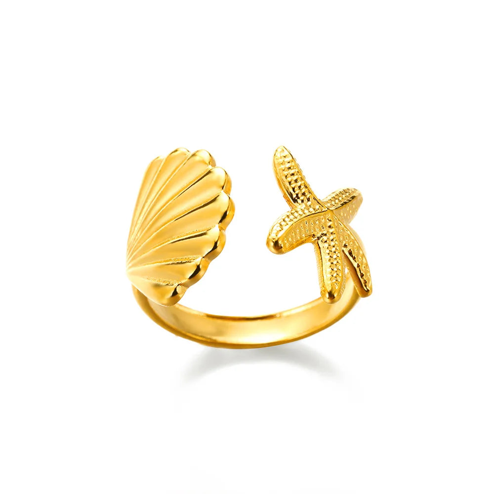 Stainless Steel Luxury Gold Color Rings for Women