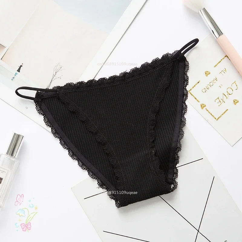 2025 Sexy Thong Sports Comfortable Briefs String Female Lingerie Simple Cotton Sexy Women Underwear Cute Lace Seamless Panties