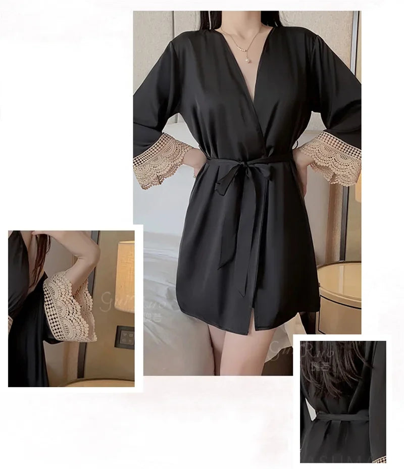 REBEYULI Brand 2025 Vintage Women Nightgown Sets Sexy Lingerie Set Spaghetti Strap Nigh Dress with Bra Cups Women's Nightwear
