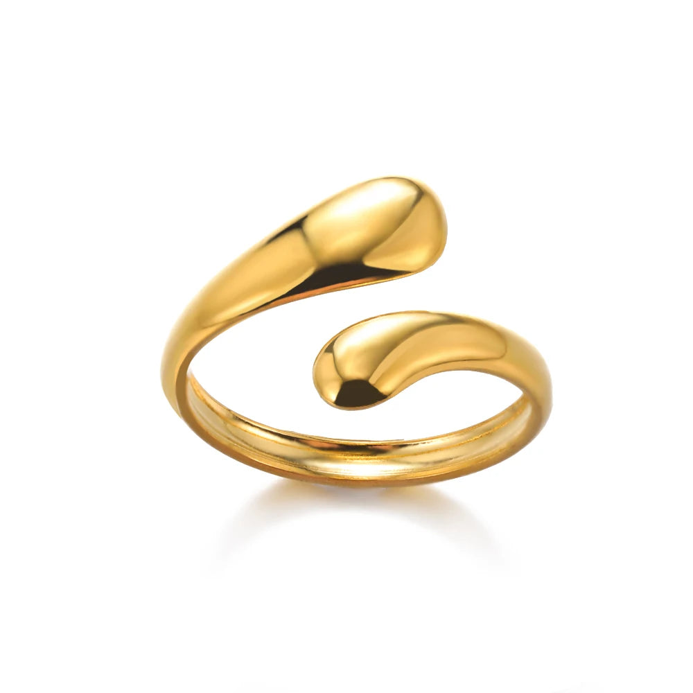 Stainless Steel Luxury Gold Color Rings for Women