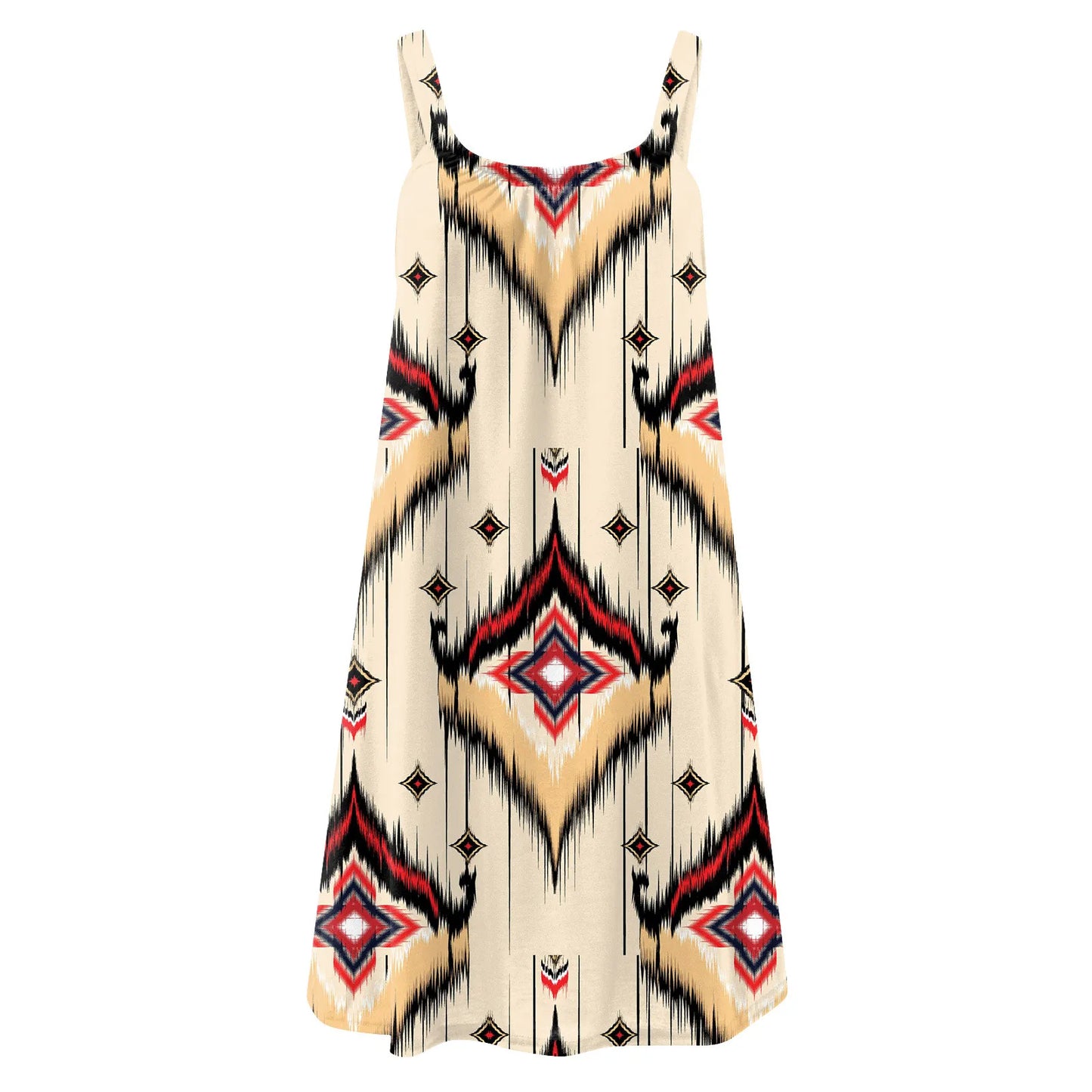 O Neck Sleeveless Sundress Lace Up Bohemian Cover Up Plus Size Hollow Out Print Dress Para Mujer Summer Dress