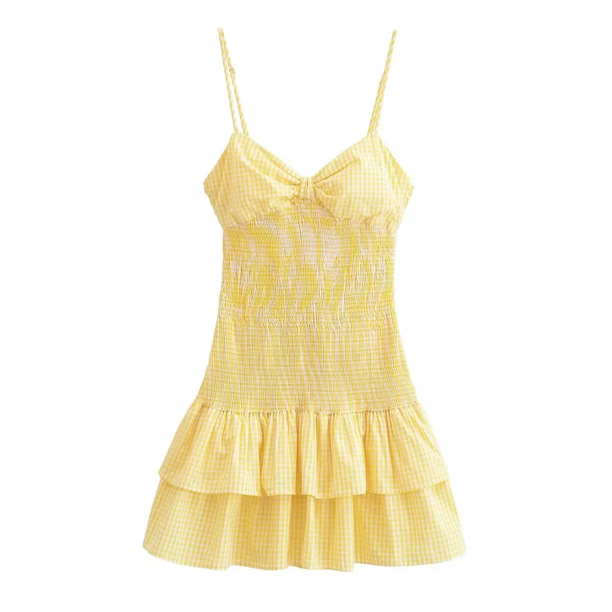 French gentle suspender dress female summer elastic waist backless fashion pure desire short suspender dress