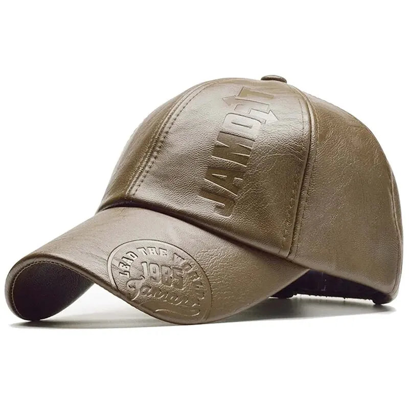 Unisex 1985 Imprint Leather Baseball Cap