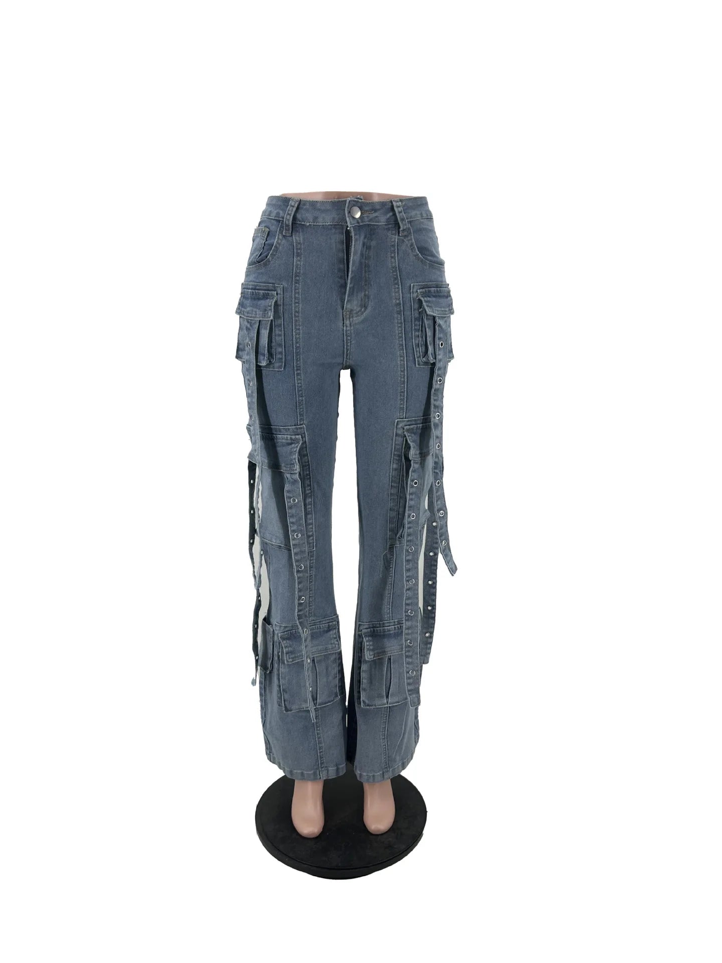 Y2K Women Flare Jeans Zipper Fly Stretchy Cargo Pants 2024 Autumn New Popular Streetwear Sexy Club Party Denim Pants Outfits