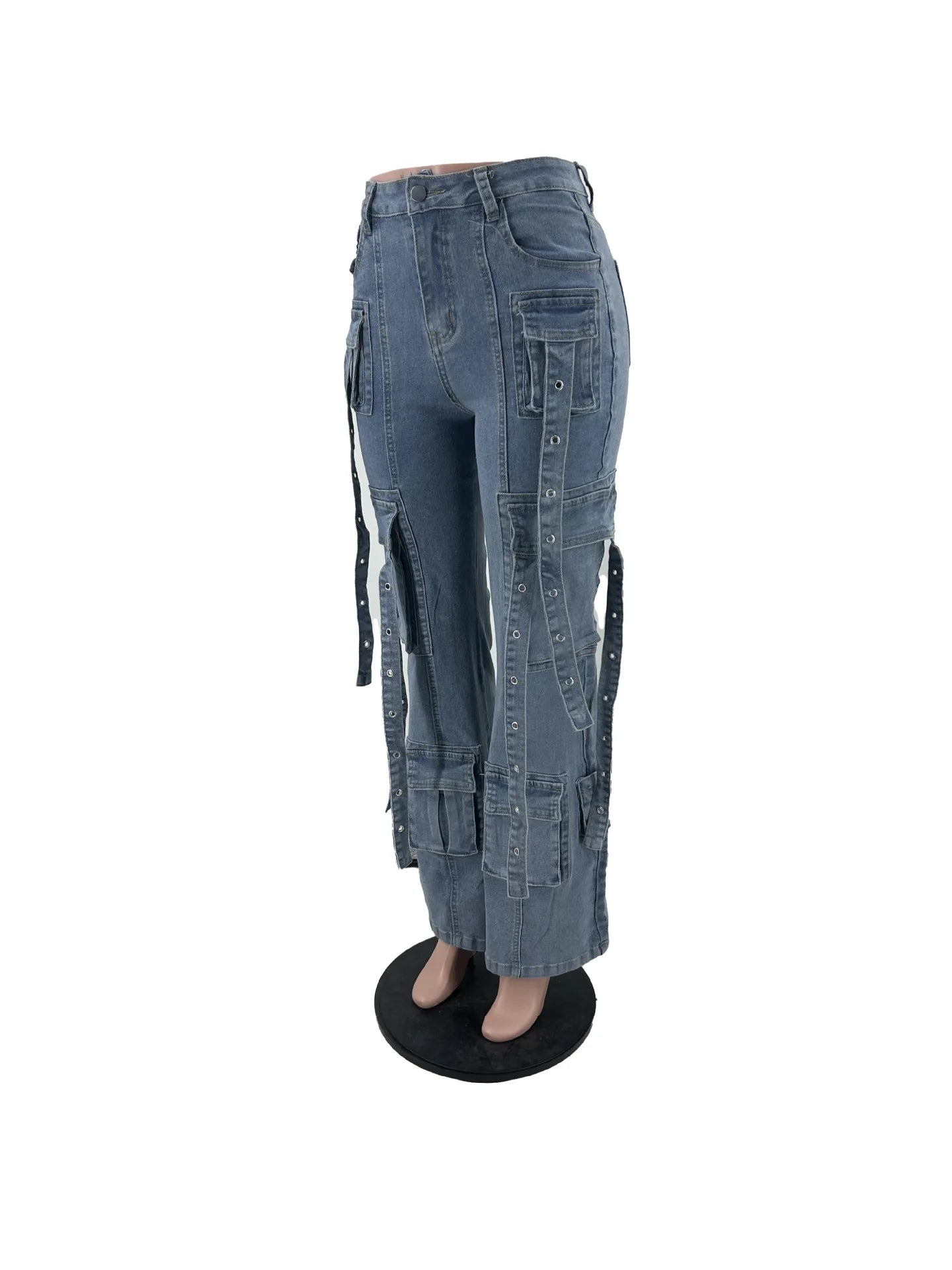 Y2K Women Flare Jeans Zipper Fly Stretchy Cargo Pants 2024 Autumn New Popular Streetwear Sexy Club Party Denim Pants Outfits