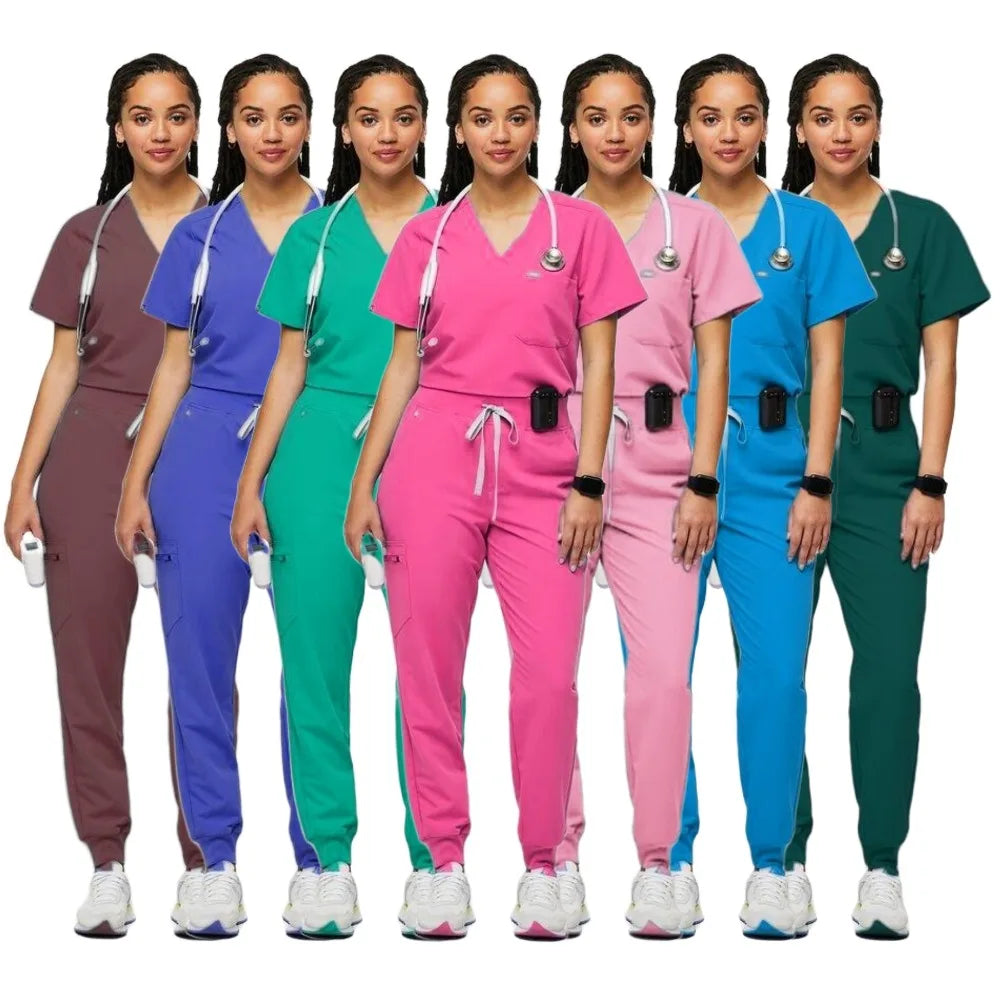 Ladies Scrubs Set Medical Tshirt Pharmacy Women Fashionable Nursing Scrub Overalls Beauty Salon Shirt Nurse Uniform for Hospital