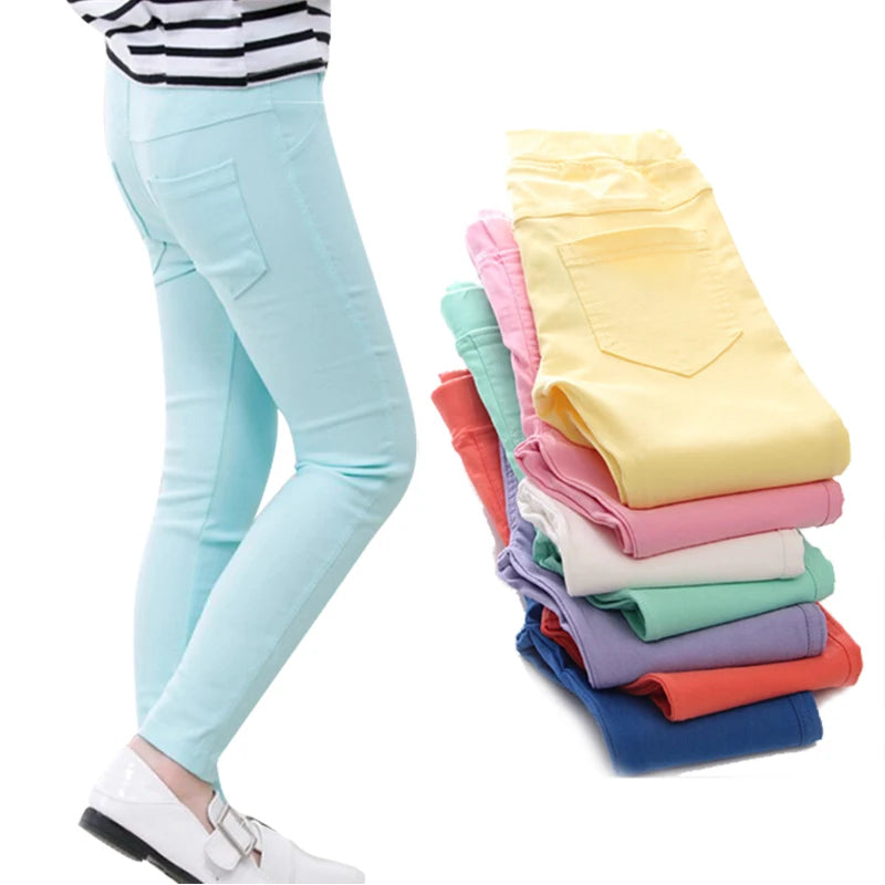 3-12-year-Old Girls Pencil Elastic Pants
