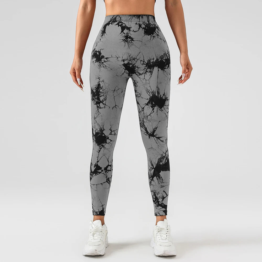 FITTOO V-Buttocks Leggings Women's Tie Dye Scrunch Butt Yoga Pants Fitness Athletic Sexy Gym Suit Female Clothing Sport Tights