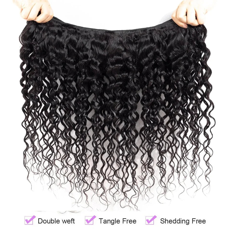1 Bundle 10-40 Inches Natural Color Brazilian Human Hair Deep Wave Bundles Remy Human Hair Extensions Double Weft Braiding Hair