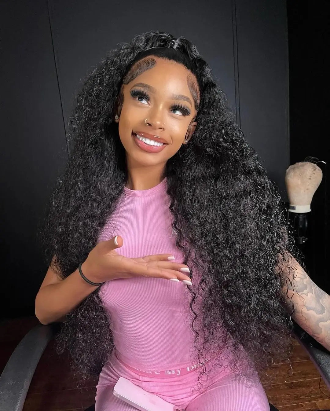 Curly 360 Lace Front Human Hair Wigs 250 Density Brazilian Deep Wave 40 Inch 13x6 HD Lace Frontal Wig 100% Human Hair Preplucked