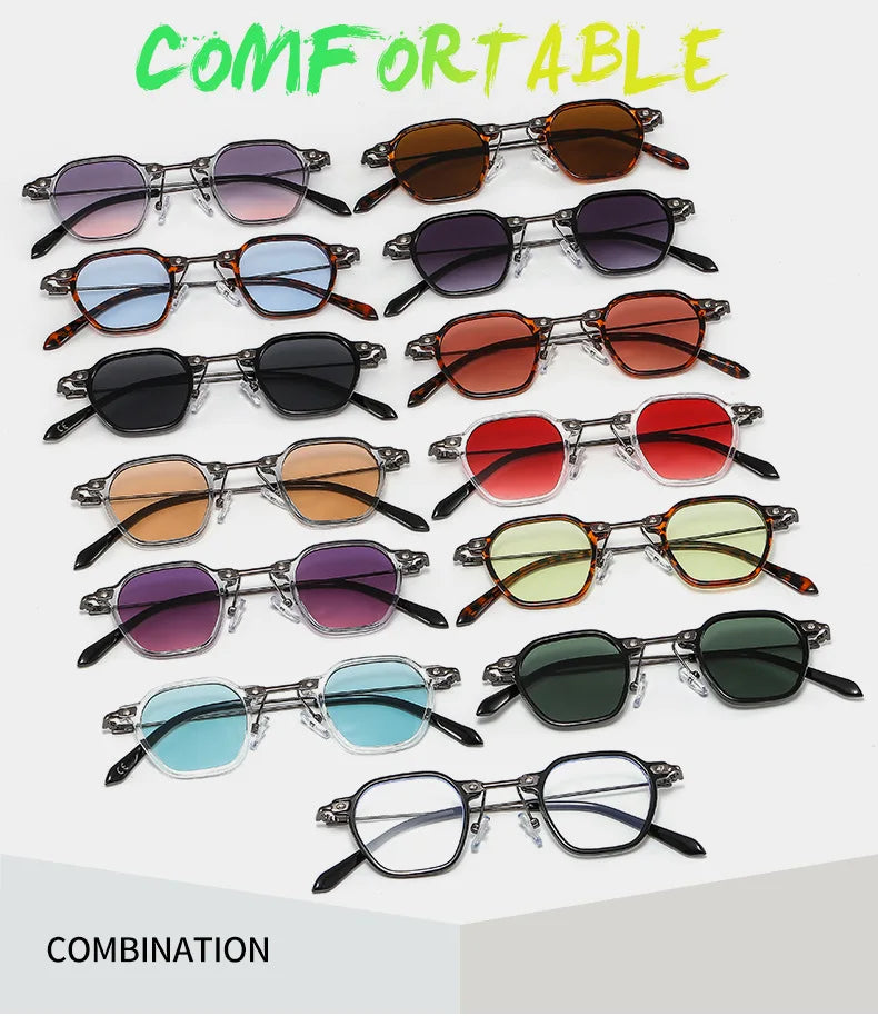 2025 Small Punk Sunglasses For Women And Men Square Sun Glasses Frames Female Hip-Hop Retro Shades Mirror Gafas De Sol UV400