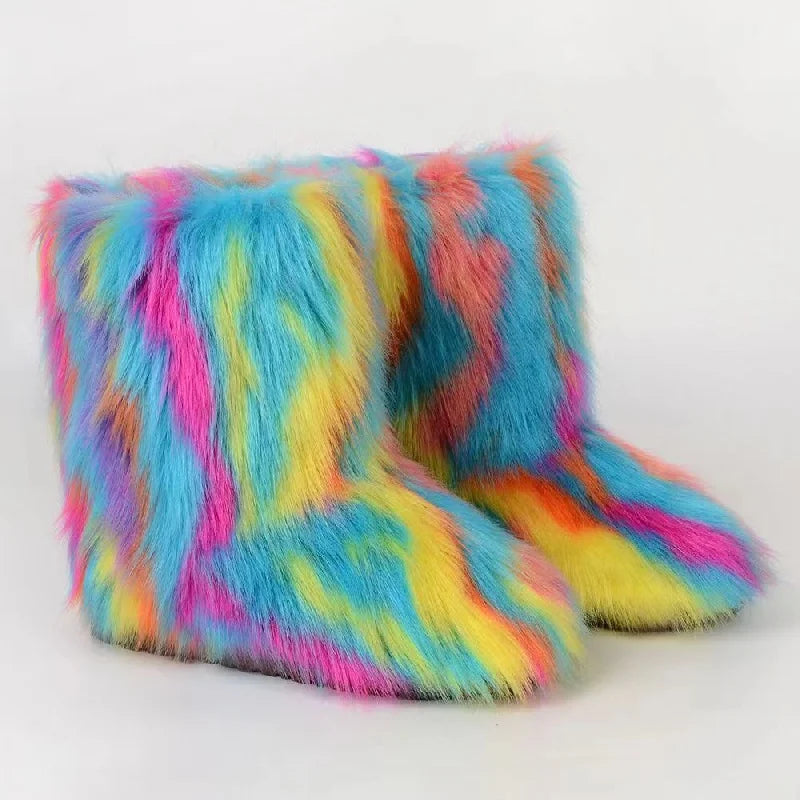 Winter Fluffy Mid-calf Boots