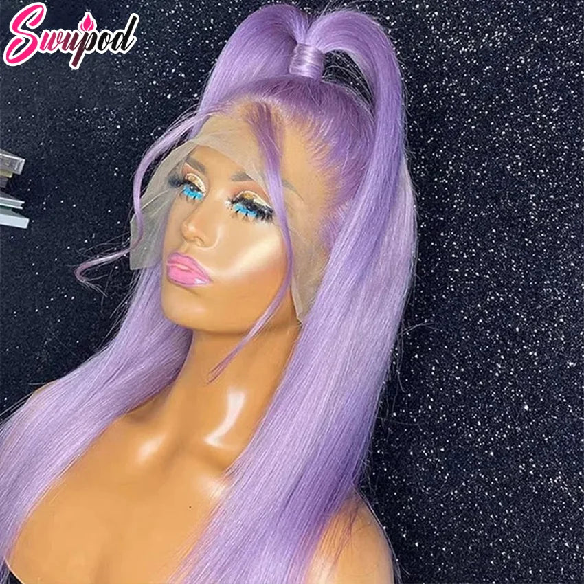 30 36 Inch 250% High Density Purple 13x4 Lace Fronts Wigs Human Hair Bone Straight Hd Preplucked Lace Human Hair Wig Glueless Go