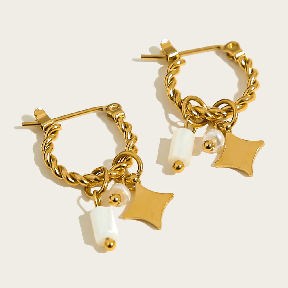 Gold Plated Stainless Steel Hoop Earrings