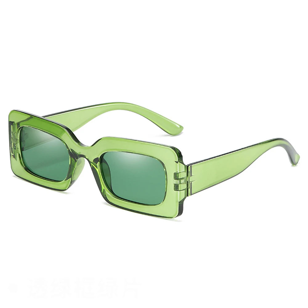 KLASSNU Women Candy Color Retro Sunglasses Large Square Frame Sun Glasses 2025 Trendy Party Eyepiece Anti UV400 Sun Shades