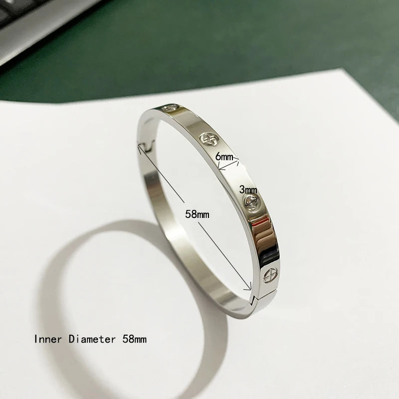 Gold Color Zircon And Cross Nut Nail Bracelet