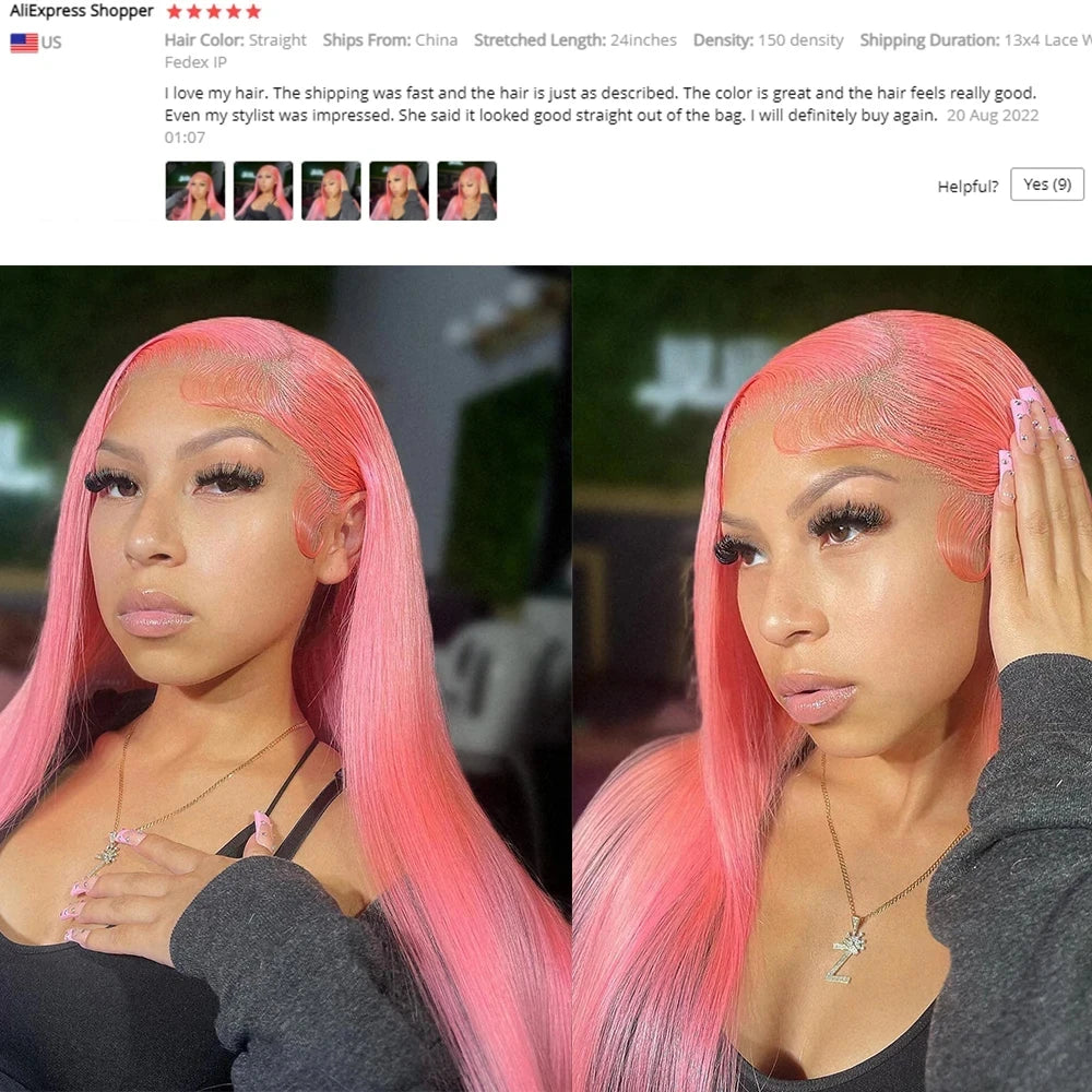 30 Inch Straight Lace Front Wig Human Hair Light Pink 13x6 hd Lace Front Wig Human Hair Pre Plucked 13x4 Lace Front Colored Wig