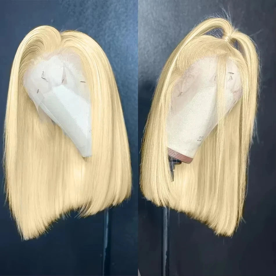 Mint Green Bob Wig Human Hair 200% Density 13x4 Transparent Straight Lace Front Wigs Pre Plucked with Baby Hair for Black Women