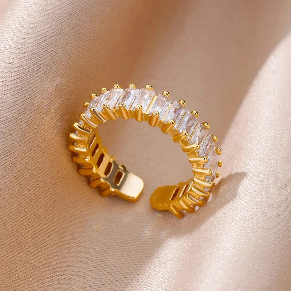 Stainless Steel Luxury Gold Color Rings for Women