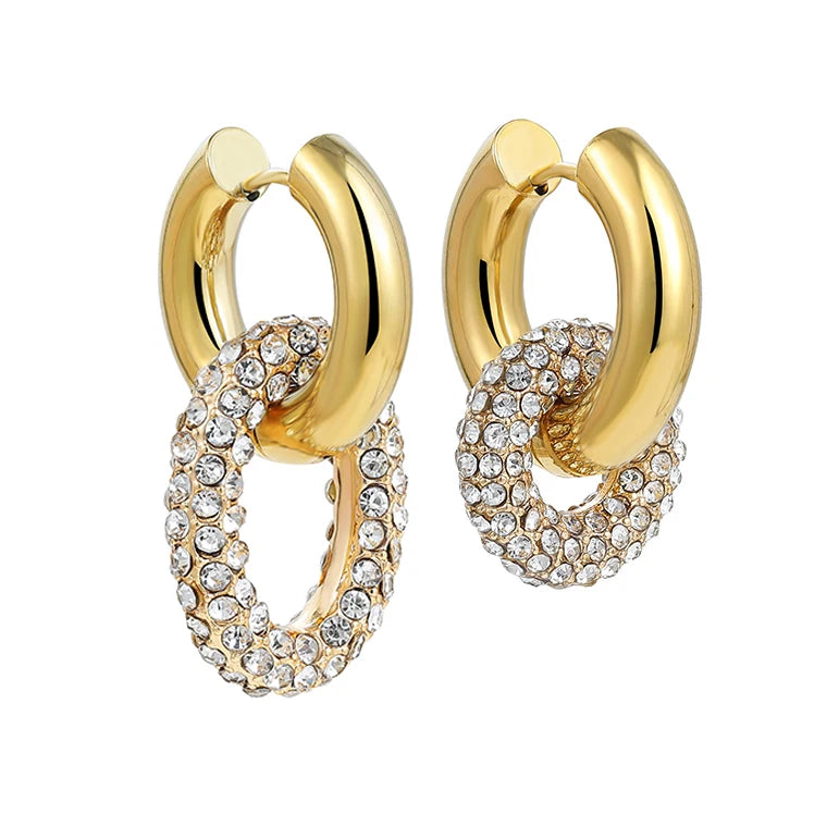 Zircon Round Huggie Hoop Earrings