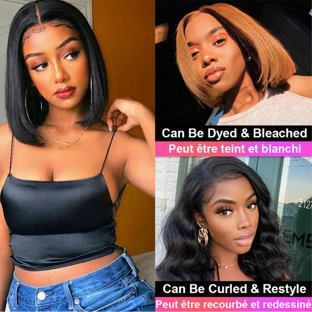 Dark Purple Bob Wig Human Hair 13x4 Hd Lace Front Wigs Human Hair 180% Density Glueless Wigs Short Cut Straight Bob Wigs