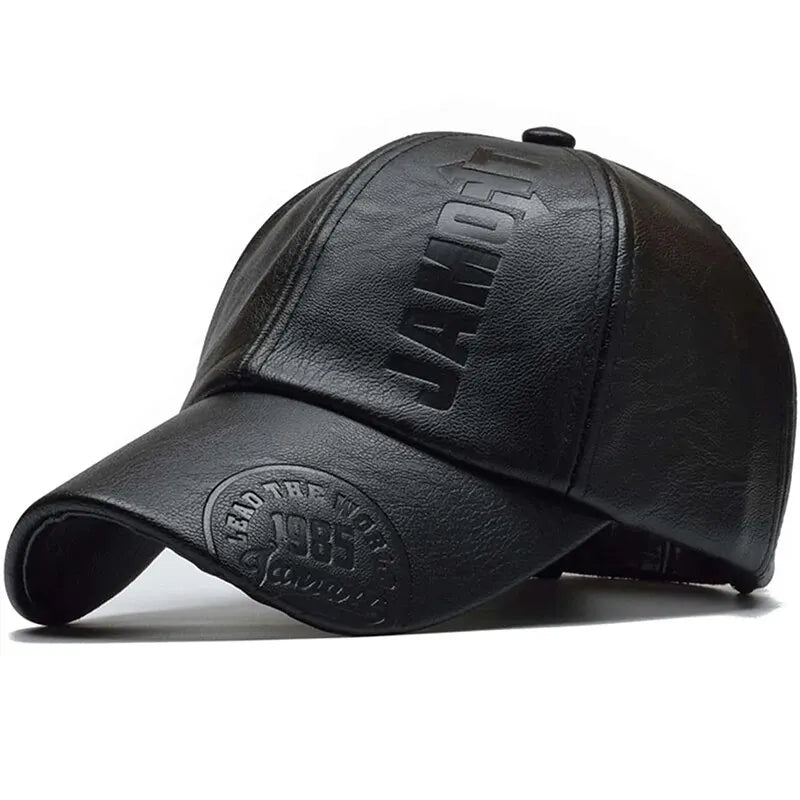 Unisex 1985 Imprint Leather Baseball Cap