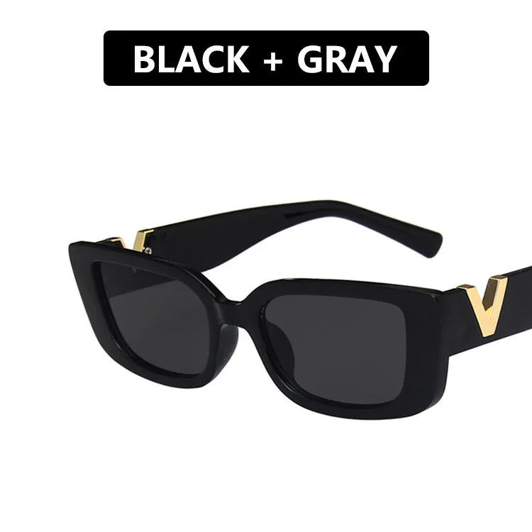 Retro Rectangle Sunglasses Women Small Frame
