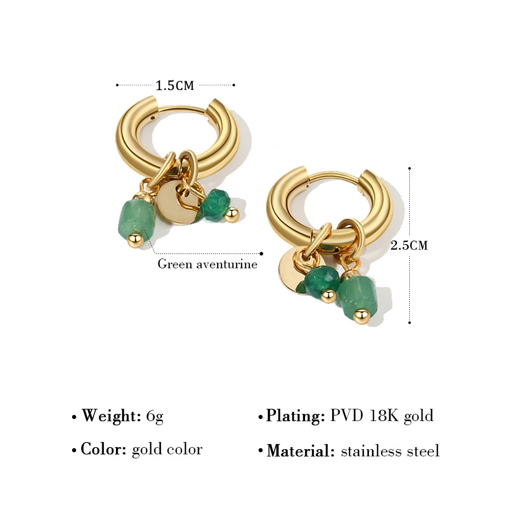 Gold Plated Stainless Steel Hoop Earrings