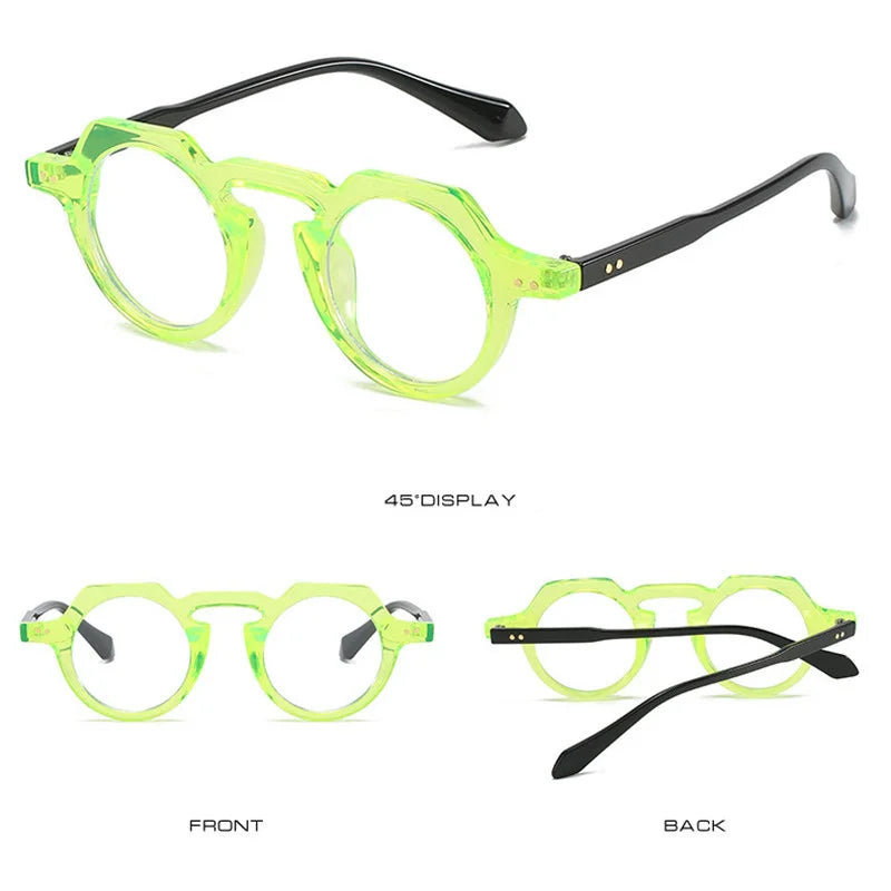 Ins Popular Fashion Small Round Sunglasses Women Retro Rivets Decoration Shades Eyeglasses UV400 Men Clear Lens Sun Glasses 2025