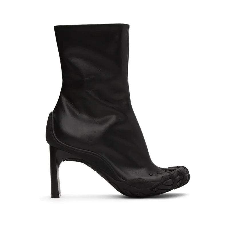 Five Finger Toe Fashion Novel Women Boots Black/pink/white High Heel Ankle Boots 2025 New Elastic Mesh Cloth Luxury Socks Boots