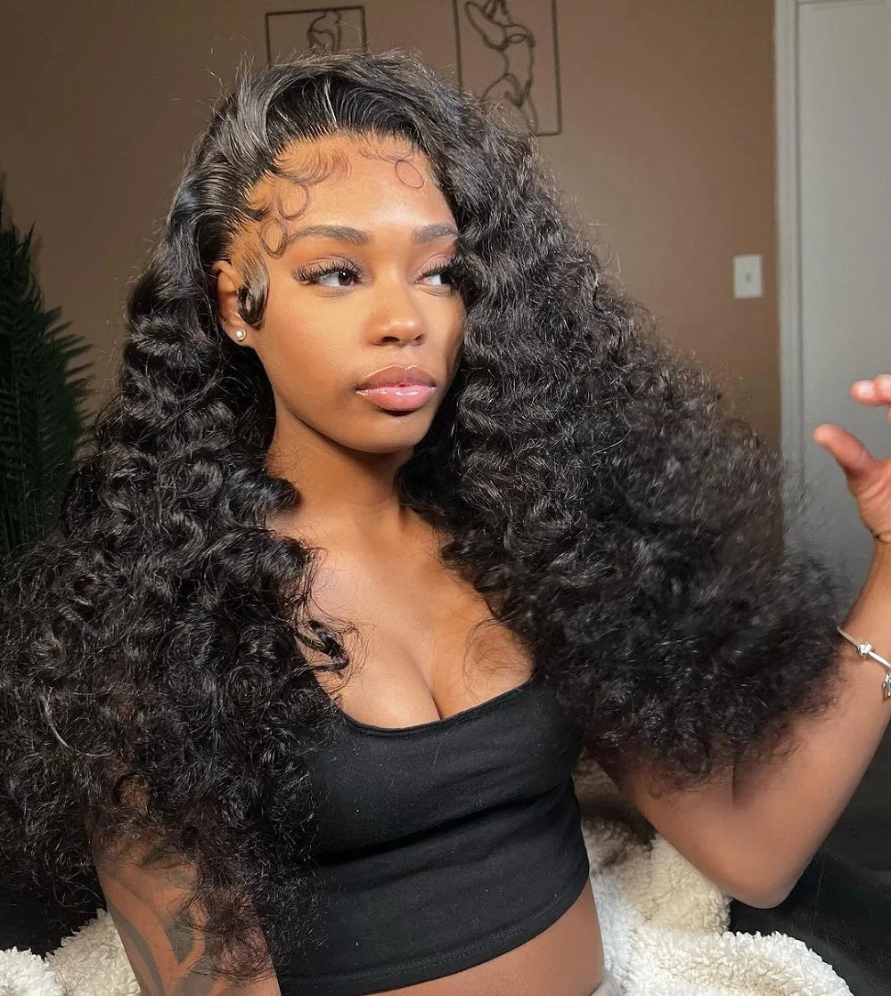 42 40 Inches Curly Wigs 100% Human Hair 13x6 Hd Lace Frontal Wig Brazilian Loose Deep Wave 4x4 Lace Closure Wigs Pre Plucked