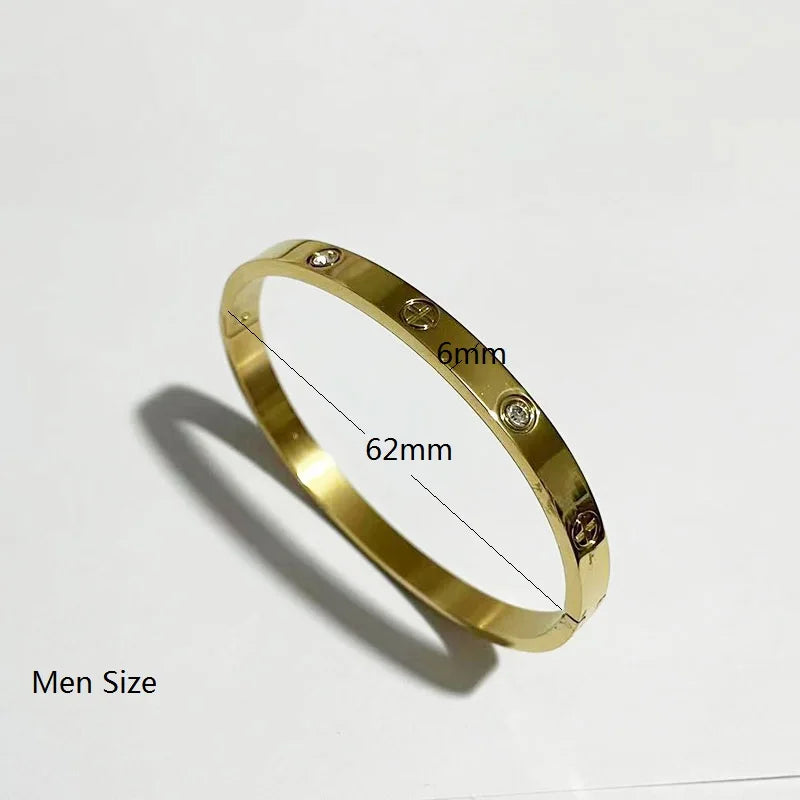 Gold Color Zircon And Cross Nut Nail Bracelet